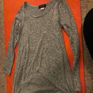 Grey long sleeve knit dress